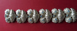 BEAUTIFUL 1950s Floral Bracelet,Textured Silver Tone Metal and Blue Rhinestones,Figural Bracelet,Day or Evening,Vintage Mid Century Jewelry
