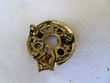 STRIKING Vintage SCOTTISH Brooch,Buckle Motif,Agate Glass Stones,Beautiful Colors and Details,Vintage Scottish Jewelry,Collectible Jewelry