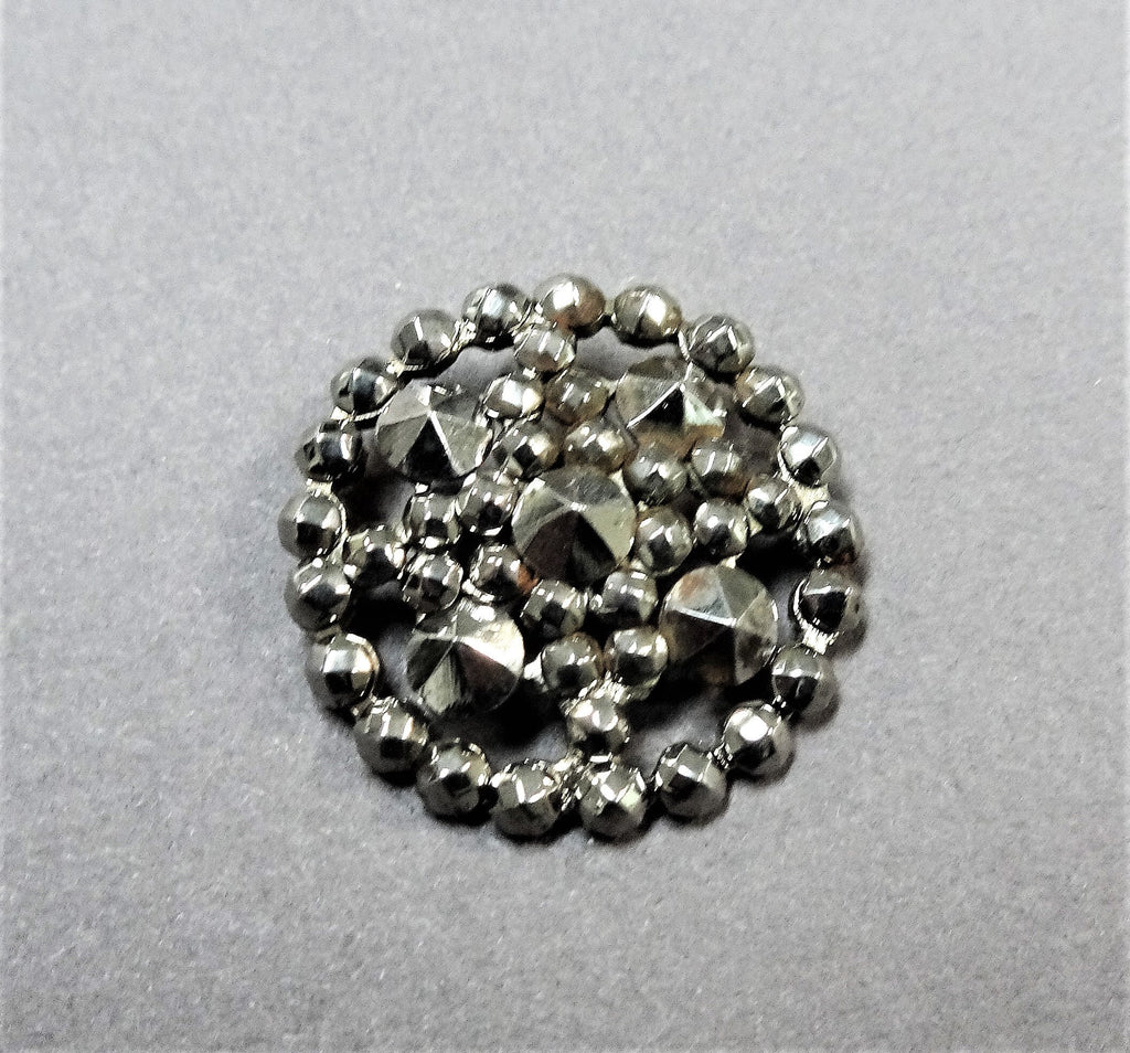 Antique Button,French CUT STEEL Victorian Fancy Button,High Profile Design Button,For Vintage Clothes Jewelry etc,Collectible Buttons