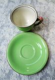 VINTAGE Figural Handle Teacup and Saucer,Royal Winton GrimWades Floral Handle,Pink Roses Handle,Pedestal Cup,Collectible Vintage Teacups