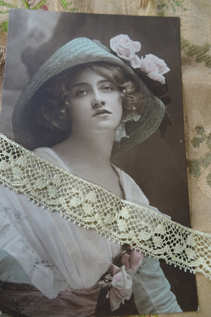 LOVELY Antique French Lace Cotton Trim,Delicate Intricate Pattern,Dolls,Christening Gowns,Bridal Heirloom Sewing,Collectible Vintage Lace