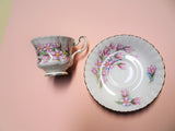 VINTAGE Royal Albert English Bone China Teacup Saucer,Purple Gold Floral Teacup,Pink Flowers Cup,Tea Lover Gift,Collectible Vintage Teacups