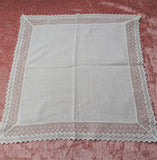 Beautiful Vintage BRIDAL WEDDING Handkerchief ,WIDE French Lace Hankie,Special Bridal Hanky,Bridal Gift,Collectible Vintage Hankies