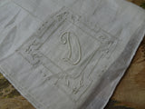 LOVELY Vintage MADEIRA Embroidered Hanky Monogram D Handkerchief,WhiteWork,Embroidery,Wedding Bridesmaid Bridal Hankie,Collectible Hankies