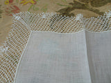 LOVELY Vintage BRIDAL Wedding Handkerchief,WIDE Hand Crochet Lace Hankie,Bridal Hanky,Collectible Vintage Hankies