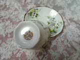VINTAGE Royal Albert English Bone China Teacup n Saucer,White Dogwood Flowers,Pedestal Cup and Saucer,Collectible Vintage Teacups