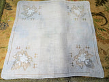 Vintage MADEIRA Hanky,Hand Embroidered Applique Hankie,Bridal Handkerchief,White Work Embroidery,Vintage Wedding Hankies,Collectible Hankies
