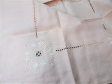GORGEOUS Vintage Italian Linen Tablecloth and Napkins Set, Never Used PINK Linen, Bridal Shower Wedding Housewarming,Collectible Linens