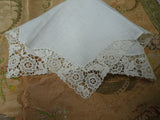 Antique 1920s Heirloom Lace Edged FRENCH Handkerchief Hanky Perfect Bridal Wedding Hankie Special Wedding,Collectible Hankies