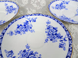 ANTIQUE English Blue and White Saucers,Small Plates,Tea Party,Wedding China,Cottage Chic,Vintage China,Blue Transferware,Replacement China