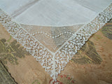 Beautiful Vintage BRIDAL Hanky,WEDDING Handkerchief Linen,WIDE French Lace Hankie,Special Bridal Hanky,Bridal Gift, Collectible Hankies