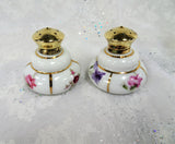 PRETTY Hand Painted Salt and Pepper Shakers, Sweet Flowers on Porcelain,Hostess Gift,Vintage Collectible Salt and Pepper Shakers