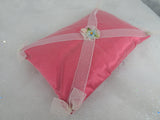 Antique FRENCH Boudoir Pillow,Hat Pin Pillow, Silk Ribbon Rosettes,Wedding Ring Pillow,Boudoir Display,Vanity Collectibles