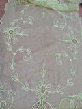 LOVELY 20s French Netted Tulle Lace, Lace Centerpiece,Lace Runner Scarf ,Tambour Work ,Pastel Appliques, French Chateau Decor,French Lace