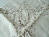 GORGEOUS Vintage MADEIRA Fancy Embroidered Lace Tablecloth, Stunning Hand Work , Fine Dining Tea Table Linens, Luxury Vintage  Linens