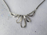STRIKING 50s Necklace,Sparkling Glass Rhinestones,Silver Tone Metal,Beautiful Design,Evening or Bridal Necklace,Collectible  Vintage Jewelry