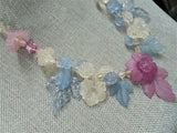 BEAUTIFUL Vintage Lucite Necklace, Unique Floral Necklace, Lovely Colors Pinks Blues Purples, Unique Vintage Necklace, Collectible Jewelry