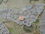 Vintage FRENCH Lace Appliques,Beautiful Netted Lace With Floral Pattern,Dolls,Bridal Clothing Heirloom Sewing,Collectible Vintage Lace,
