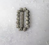 ANTIQUE Georgian Slide Buckle, Cut Glass Paste, Brilliant Glass Stone, Open Back, Wear As Choker Slide, Doll Buckle, Collectible Jewelry
