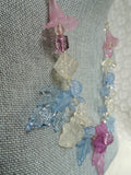 BEAUTIFUL Vintage Lucite Necklace, Unique Floral Necklace, Lovely Colors Pinks Blues Purples, Unique Vintage Necklace, Collectible Jewelry