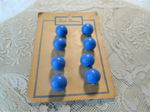 Beautiful ART DECO 1920s Antique Buttons, Set of 8 Buttons, Periwinkle Blue Buttons, Original Card, Collectible Vintage Buttons