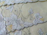 GORGEOUS Vintage Madeira Linen Placemats set, Exquisite Hand Embroidery and Applique Work, Marghab Quality, Collectible Vintage Linens