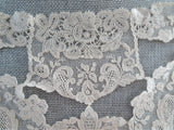 ANTIQUE French Lace Collar,Intricate Floral Lace Pattern Netted Lace,Downton Abbey,Great Gatsby, Flapper, Bridal Gown Lace, Collectible Lace