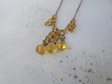 1920s GLITTERING Czech Crystal Necklace,Sparkling Faceted Yellow Glass,Art Deco Necklace,Vintage Bridal Necklace,Collectible Vintage Jewelry