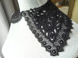 BEAUTIFUL Antique Black Lace Collar, French Lace, Intricate Lace Pattern, Victorian Lace Collar, Collectible Vintage Collars