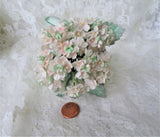 Lovely VINTAGE Millinery Flowers, Pastel Pinks Blue Floral Hat Trim,Bridal, Doll Size,Old Millinery Bouquet of Tiny Flowers, Heirloom Sewing