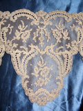 Breathtaking Antique FRENCH Netted Tulle LACE,Circular Applique,Lace Flounce,Lace Roses Flowers, Bridal Wedding Lace,Vintage Flapper Lace