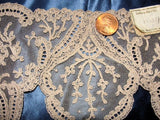 Breathtaking Antique FRENCH Netted Tulle LACE Circular Applique Flounce Roses Flowers Bridal Wedding Flapper Era Downton Abbey Gatsby