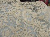 Breathtaking Large Antique FRENCH LACE Collar Tambour Embroidered Flowers Wear Front or Back Great Gatsby Style Bridal Vintage Clothing