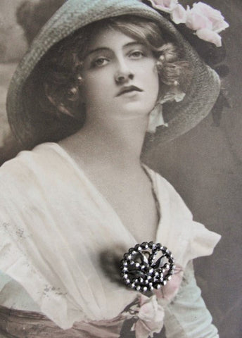 Antique French CUT STEEL Victorian Fancy Button Highly Detailed FILIGREE Design Button Perfect For Vintage Clothes Jewelry etc