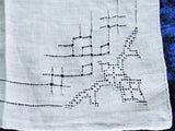 Antique WEDDING HANDKERCHIEF Art Deco Drawn Thread Beautiful Bridal Hankie Stunning Madeira  Drawnthread Work Linen Hanky