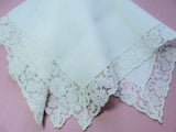1920s FRENCH Heirloom Bobbin Lace Edged Handkerchief Hanky Perfect Hankie For Bride To Be Special Wedding Bobbin Lace Downton Abbey Era