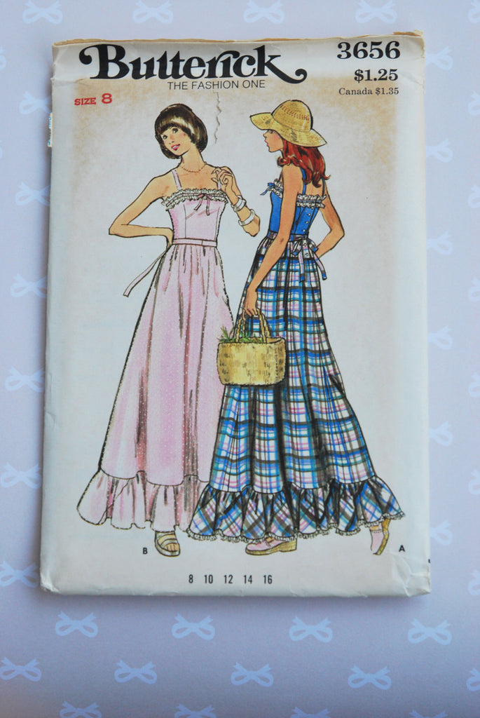 Butterick 3656 Camisole Top Maxi Dress Pattern Boho Style Casual Summe A Vintage shop Butterick 3656 Camisole Top Maxi Dress Pattern Boho Style Casual Summe A Vintage shop