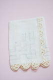 Antique WEDDING BRIDAL Hanky Drawn Thread Work Hankie Lace Edged Handkerchief