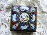 FANTASTIC Antique Micromosaic Small Hinged Lidded Box Incredible Workmanship Highly Decorative Small Box