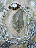 FABULOUS Vintage 50s Large Faceted LUCITE Bead Necklace Double Strand Fancy Clasp High Fashion Run Way Style Vintage Plastic Jewelry