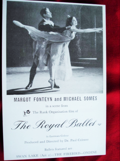 Rare MARGOT FONTEYN Ballerina Michael Somes BALLET Swan Lake Advertising Card Royal Ballet Theatre Promotional Ad Card, Ballet Collectors
