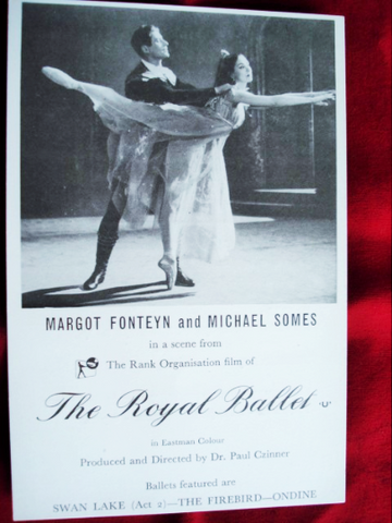 Rare MARGOT FONTEYN Ballerina Michael Somes BALLET Swan Lake Advertising Card Royal Ballet Theatre Promotional Ad Card, Ballet Collectors