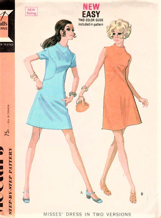 1960s a line dress 1960s MOD Dress Pattern McCALLS 2226 Seam Interest A Line Dress with C – A Vintage shop