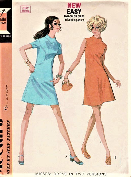 60s MOD Dress Pattern McCALLS 2226 Seam Interest A Line Dress with Cur A Vintage shop 60s MOD Dress Pattern McCALLS 2226 Seam Interest A Line Dress with Cur A Vintage shop