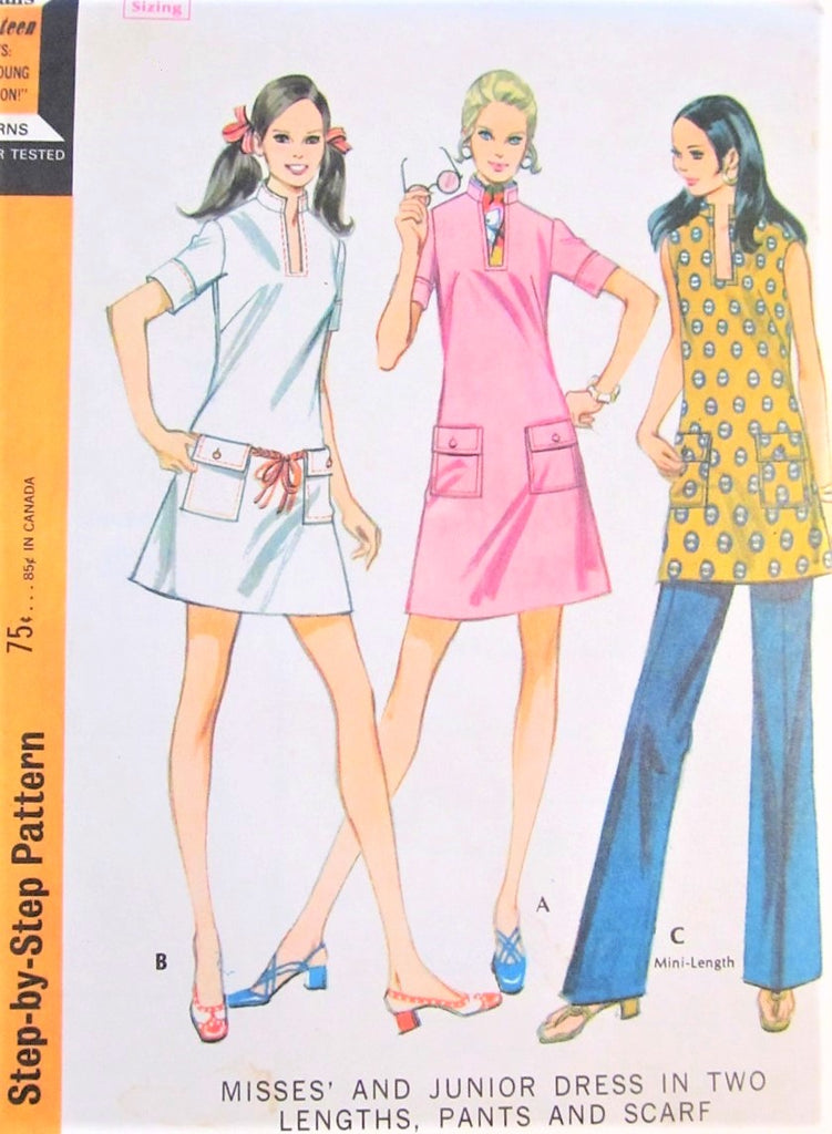 navy blue dress for baby girl PDF - 1960's Pattern, Mary Quant Style A-Line Mod Dress main image 0