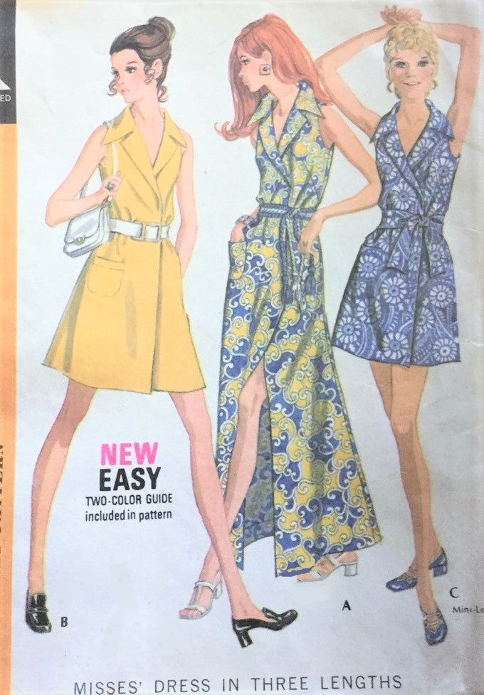 1970s CHIC Mod WRAP Dress Pattern McCALLS 2382 Mini, Regular and MAXI A Vintage shop 1970s CHIC Mod WRAP Dress Pattern McCALLS 2382 Mini, Regular and MAXI A Vintage shop