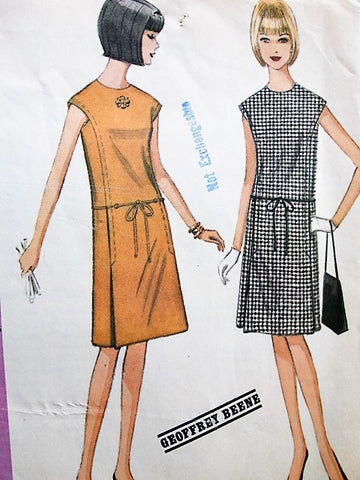 1960s MOD Geoffrey Beene Dress Pattern McCalls 8004 Bust 36 Vintage Sewing Pattern