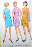 1960s CUTE Mod Shift Dress Pattern Easy To Sew McCALLS 8654 Three Style Versions Bust 31 Vintage Sewing Pattern