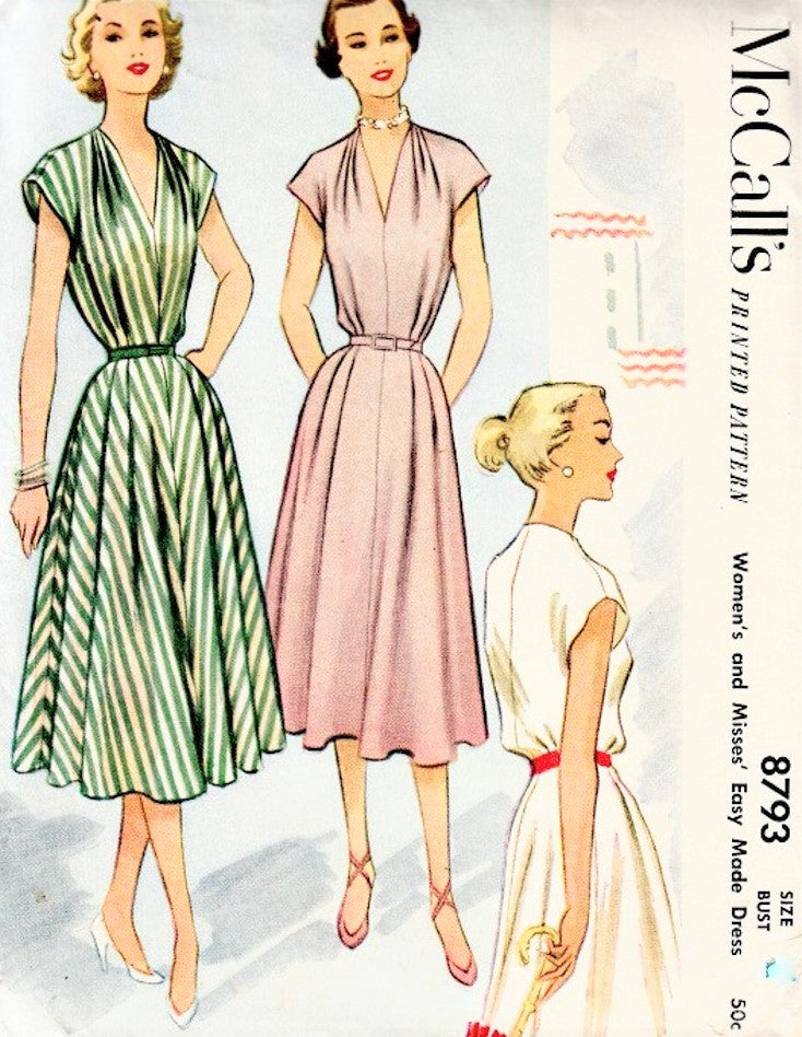 pleated neckline dress pattern Amazon.com: McCall's Patterns McCall's Women's Knee Length Pleated Dress, Sizes 14-22 Sewing Pattern, White : Arts, Crafts & Sewing