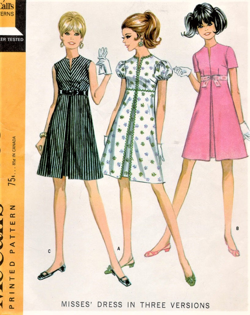 1960s CUTE Mod Empire Dress Pattern McCALLS 9558 Three Styles Bust 31 A Vintage shop 1960s CUTE Mod Empire Dress Pattern McCALLS 9558 Three Styles Bust 31 A Vintage shop